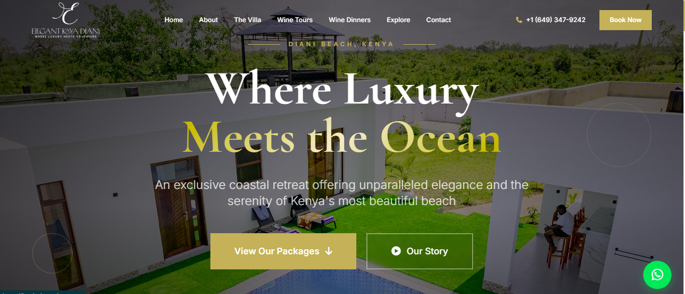 Elegant Kaya luxury villa and wine experience booking platform - Diani Beach Kenya